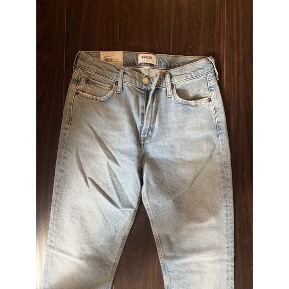 Agolde Lyle Jeans Women Size 26 Light Blue Low Rise Straight Slim Denim Pants - Picture 2 of 5